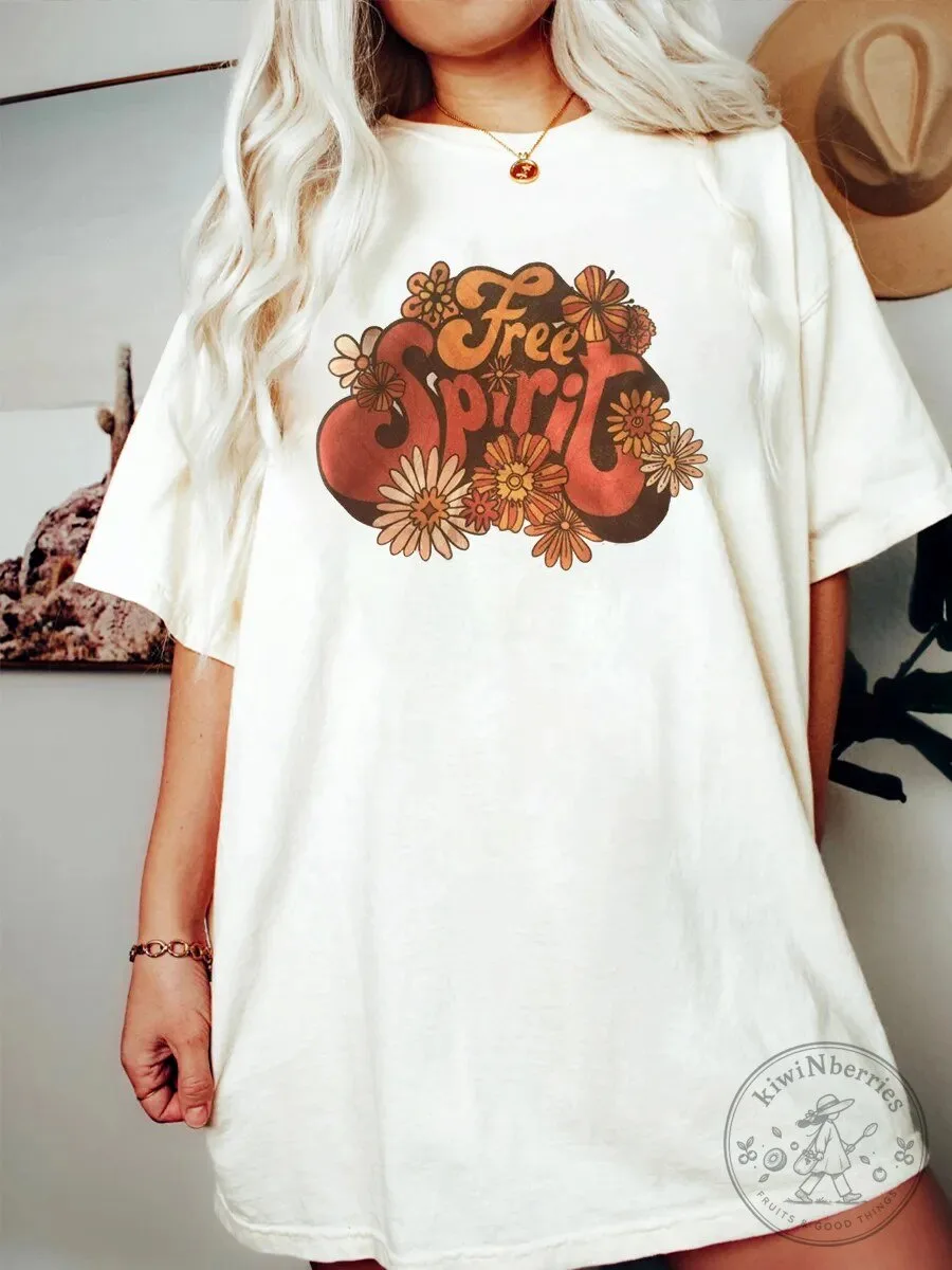 Free Spirit Retro Floral Graphic T-Shirt